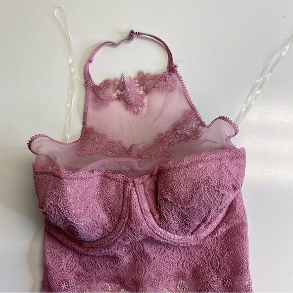 Victorias Secret High Neck Bodysuit lace 32C - Picture 9 of 14